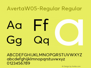 Averta W05 Regular Version 1.20 Font Sample