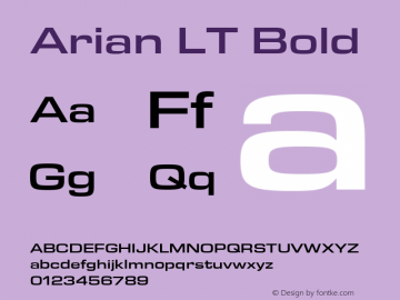 Arian LT Bold Version 2.00 Font Sample