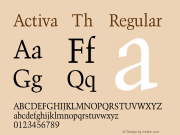 Activa Th Regular Unknown Font Sample