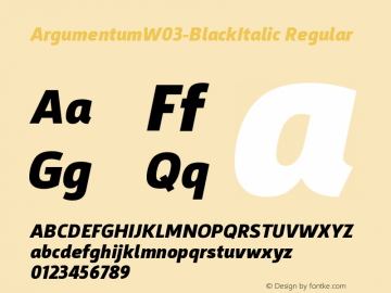 Argumentum W03 Black Italic Version 2.00图片样张