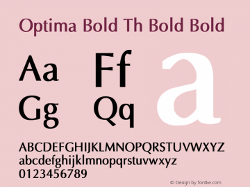 Optima Bold Th Bold Bold Unknown Font Sample