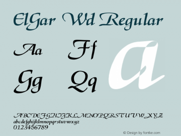 ElGar Wd Regular Unknown Font Sample