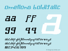 Omellons BoldItalic Macromedia Fontographer 4.1.5 1/10/01 Font Sample