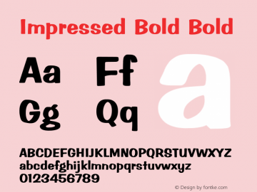 Impressed Bold Bold Unknown Font Sample