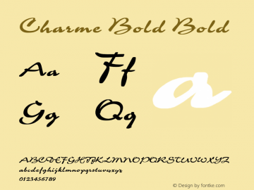 Charme Bold Bold Unknown Font Sample