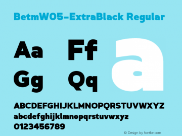 Betm W05 ExtraBlack Version 1.00 Font Sample