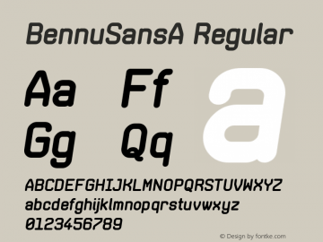 BennuSansA W05 BoldOblique Version 4.70 Font Sample