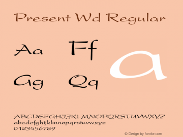 Present Wd Regular Unknown Font Sample