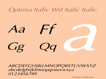 Optima Italic Wd Italic Italic Unknown图片样张