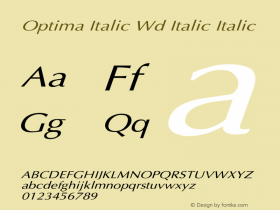 Optima Italic Wd Italic Italic Unknown图片样张