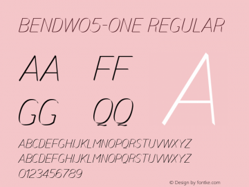Bend W05 One Version 1.00 Font Sample