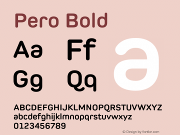 Pero Bold Version 1.000图片样张