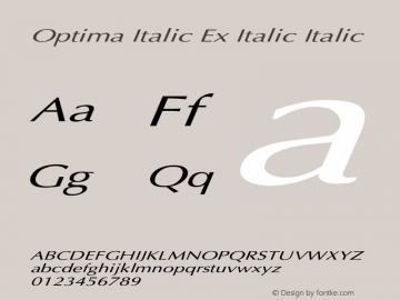 Optima Italic Ex Italic Italic Unknown图片样张