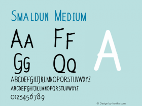 Smaldun Medium Version 001.000 Font Sample