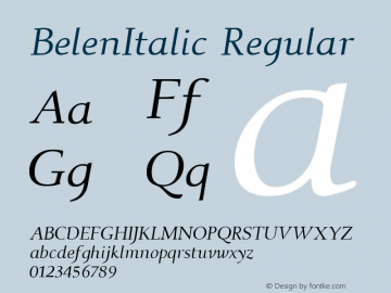 BelenItalic W05 Regular Version 4.10图片样张