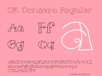 CK Concave Regular 5/25/00 Font Sample