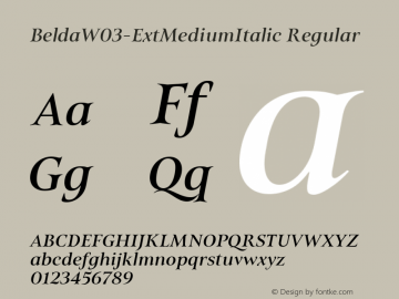 Belda W03 Ext Medium Italic Version 1.00图片样张