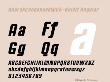 Anorak Condensed W05 Bold It Version 1.00图片样张