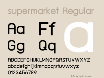 supermarket Regular Version 3.001 2007 Font Sample