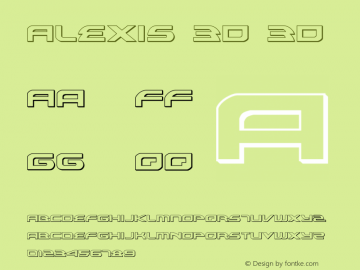 Alexis 3D 3D 001.000 Font Sample