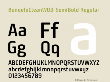 Bunuelo Clean W03 SemiBold Version 1.33图片样张