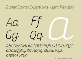 Bunita Swash Expert W05 Light Version 1.141 Font Sample