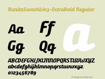 Bunita Swash W03 ExtraBold Version 1.142 Font Sample