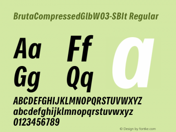 Bruta Compressed Glb W03 SmBdIt Version 1.03 Font Sample