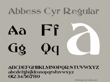Abbess Cyr Regular Altsys Fontographer 3.5  8/27/92图片样张