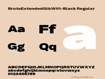 Bruta Extended Glb W01 Black Version 1.03 Font Sample