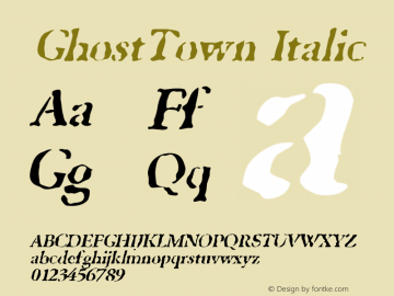GhostTown Italic Rev. 003.000图片样张