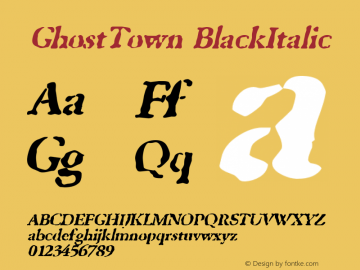 GhostTown BlackItalic Rev. 003.000图片样张
