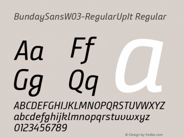 Bunday Sans W03 Regular Up It Version 1.43图片样张