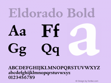 Eldorado Bold 001.000 Font Sample