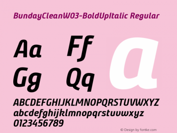 Bunday Clean W03 Bold Up Italic Version 1.39图片样张