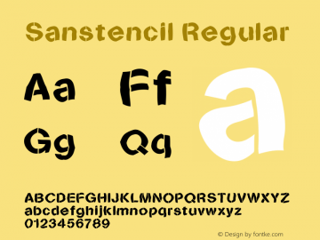 Sanstencil Regular 1.0 Font Sample