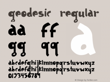 Geodesic Regular Frog: 1.0 on 11.7.99 Font Sample