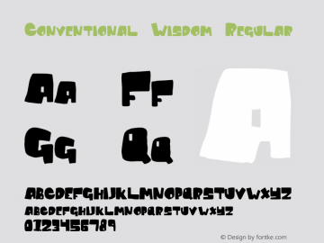 Conventional Wisdom Regular Frog: 4.24.99 1.0 Font Sample