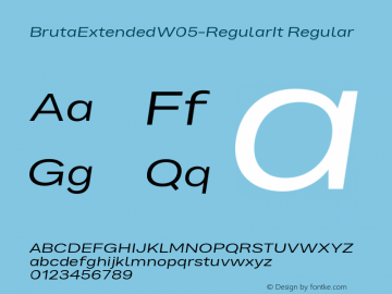 Bruta Extended W05 Regular It Version 1.03 Font Sample