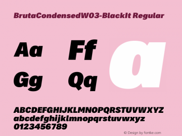 Bruta Condensed W03 Black It Version 1.03图片样张