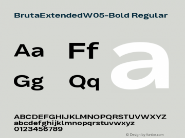 Bruta Extended W05 Bold Version 1.03 Font Sample