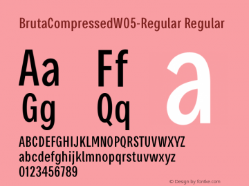 Bruta Compressed W05 Regular Version 1.03 Font Sample