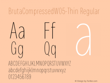 Bruta Compressed W05 Thin Version 1.03 Font Sample