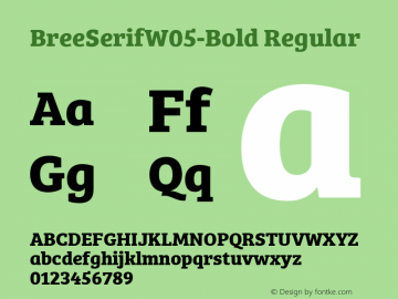 Bree Serif W05 Bold Version 1.10 Font Sample