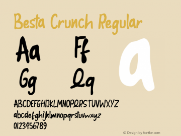 BestaCrunch Version 1.000 Font Sample