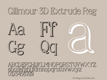 Gillmour-3DExtrudeReg 1.0 Font Sample
