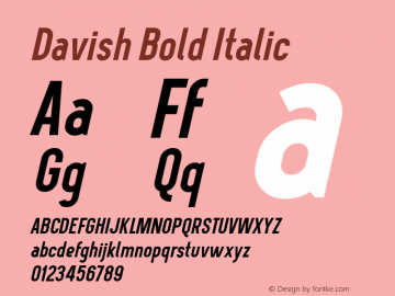 DavishBoldItalic-Regular 1.000 Font Sample