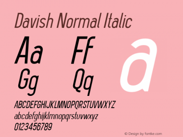 DavishNormalItalic-Regular 1.000 Font Sample