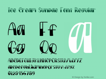 Ice Cream Sundae Font Regular Version 1.000图片样张
