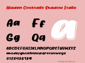 Hidden Cocktails Shadow Italic Version 1.000 | w-rip DC20201230图片样张